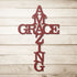#5 Amazing Grace Cross Metal Sign