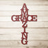 #5 Amazing Grace Cross Metal Sign