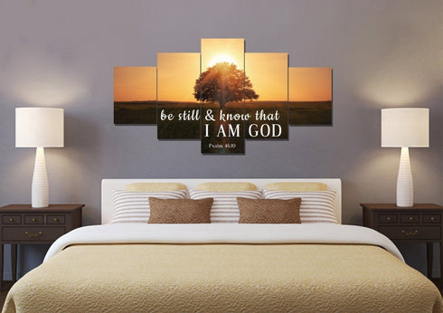 #5 The Hiding Sunset & Be Still Canvas