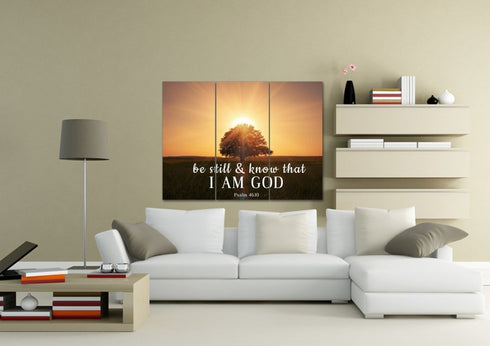 #5 The Hiding Sunset & Be Still Canvas