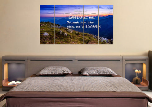 Philippians 4:13 NIV #3 Bible Verse Canvas Wall Art