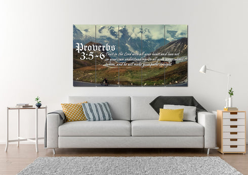 Proverbs 3:5-6 NIV #52 Bible Verse Canvas Wall Art