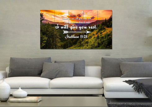Matthew 11:28 Canvas Wall Art Print