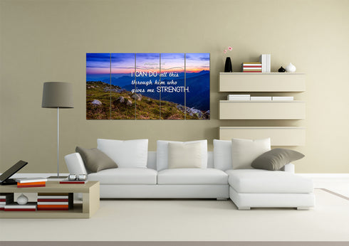 Philippians 4:13 NIV #3 Bible Verse Canvas Wall Art