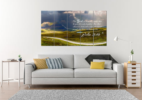 John 3:16 KJV #9 Bible Verse Canvas Wall Art