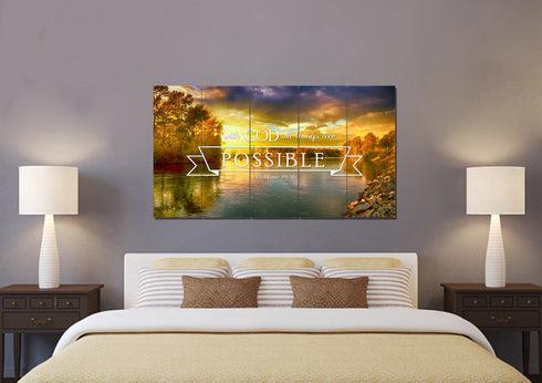 Matthew 19:26 #2 With God all things are Possible Canvas Wall Art Print