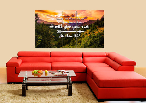 Matthew 11:28 Canvas Wall Art Print