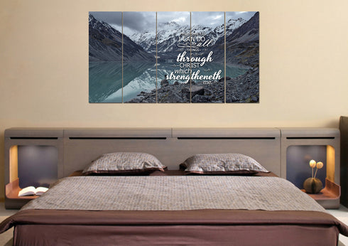 Philippians 4:13 KJV #10 Bible Verse Canvas Wall Art