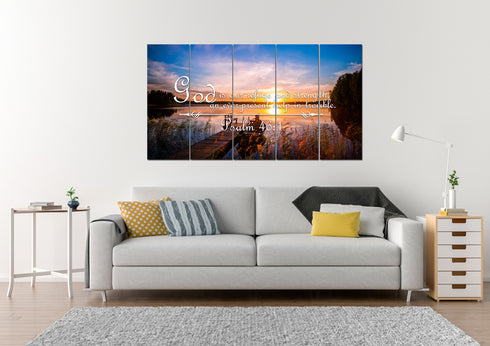 Psalm 46:1 God is our Refuge and Strength Canvas Wall Art Print