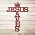 #6 Jesus Saves Crown & Cross Metal Sign