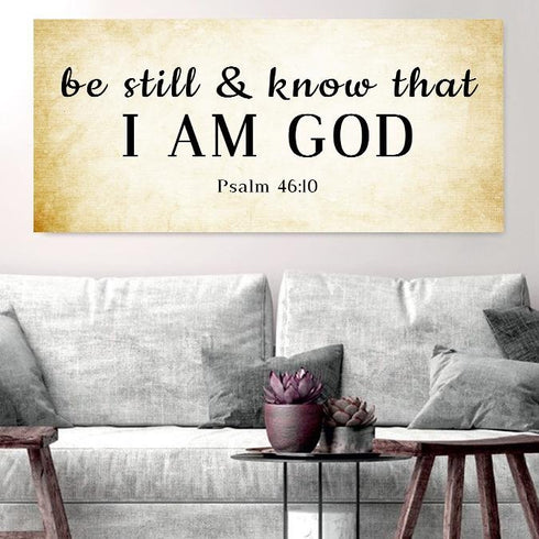 #6 Tan Rustic & Be Still and Know I am God Wall Art Sign