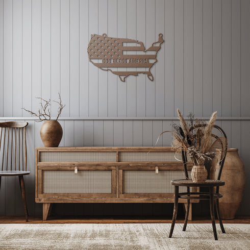 #60 - USA Silhouette Metal Art