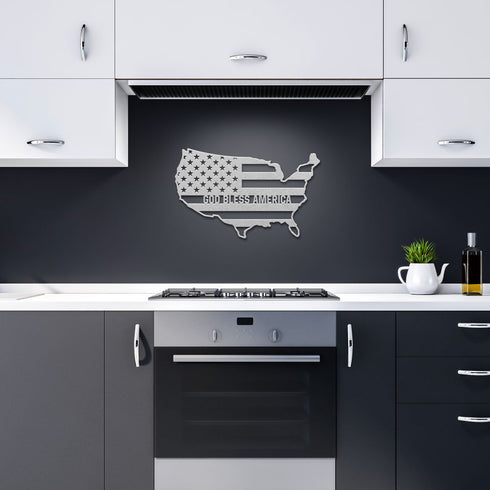 #60 - USA Silhouette Metal Art
