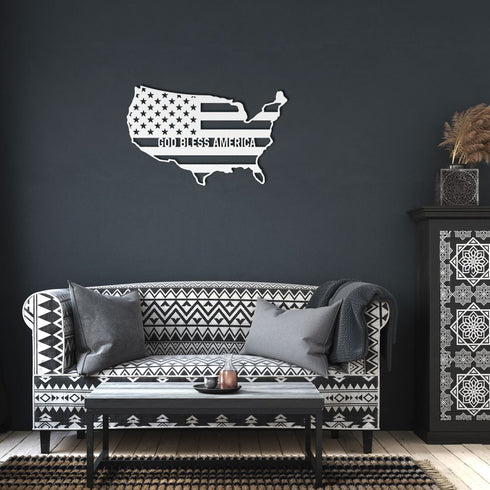 #60 - USA Silhouette Metal Art