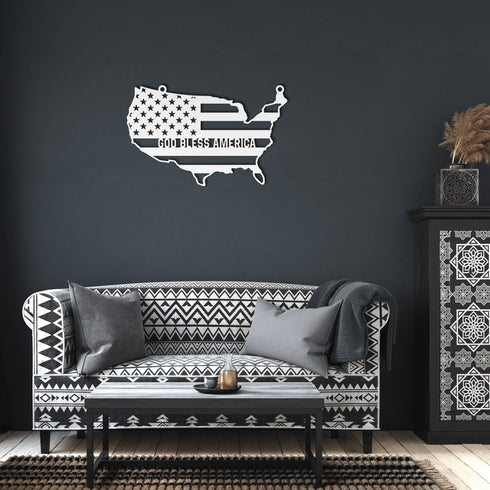 #60 - USA Silhouette Metal Art