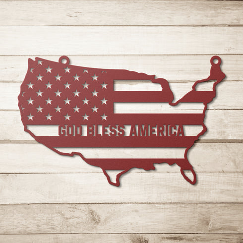 #60 - USA Silhouette Metal Art