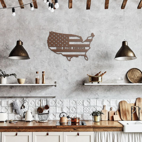 #60 - USA Silhouette Metal Art