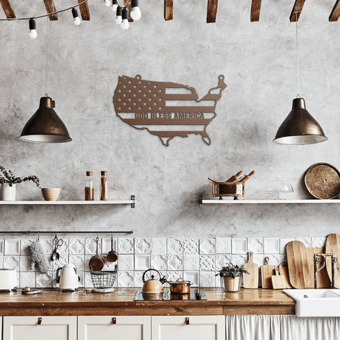 #60 - USA Silhouette Metal Art