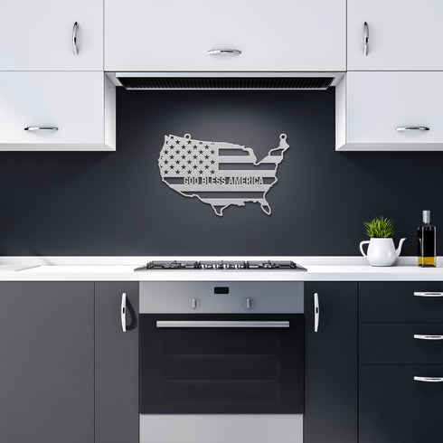 #60 - USA Silhouette Metal Art