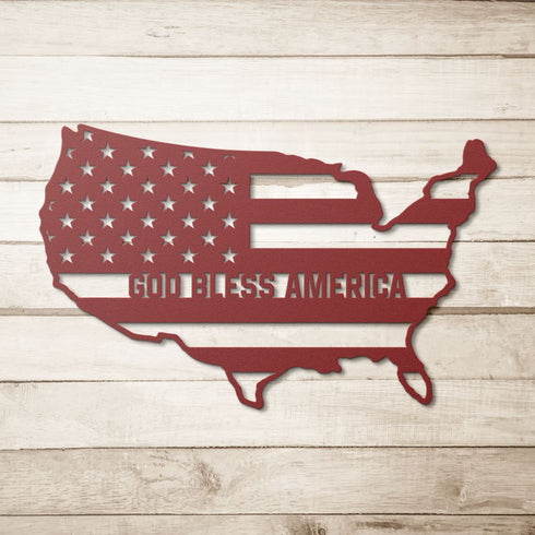 #60 - USA Silhouette Metal Art