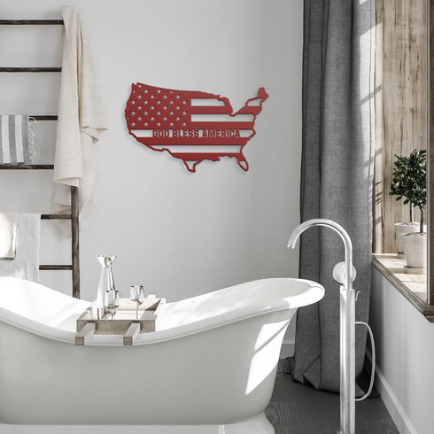 #60 - USA Silhouette Metal Art