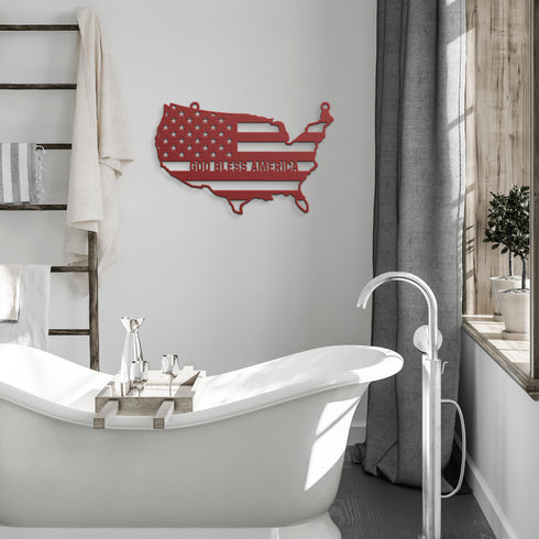 #60 - USA Silhouette Metal Art