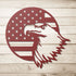 #69 - Round Eagle Metal Sign with American Flag Metal Sign