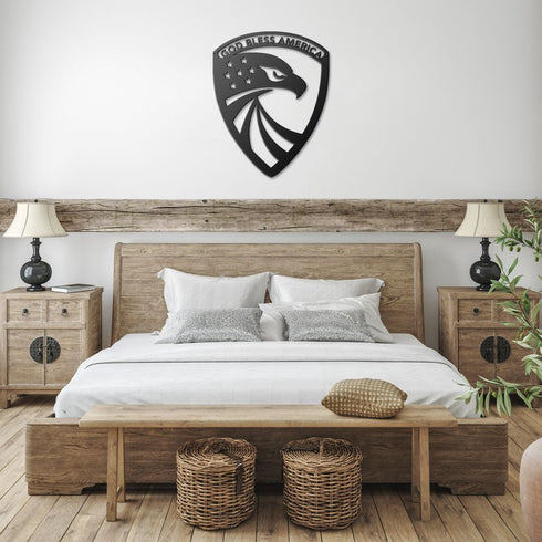 #74 - American Shield Eagle Metal Sign – Patriotic Wall Décor
