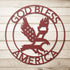 #75 - Eagle Silhouette Metal Wall Art – God Bless America Round Sign