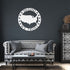#78 - USA Shape Metal Sign in Circle – In God We Trust Wall Art