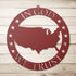 #78 - USA Shape Metal Sign in Circle – In God We Trust Wall Art