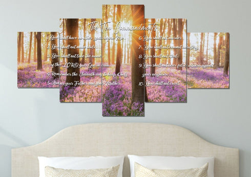 #8 Calm Morning Sunrise & 10 Commandments Wall Art
