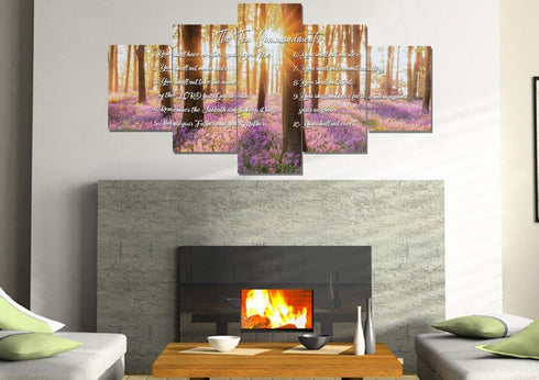 #8 Calm Morning Sunrise & 10 Commandments Wall Art