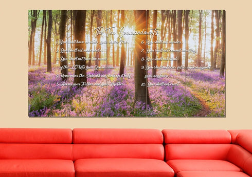 #8 Calm Morning Sunrise & 10 Commandments Wall Art