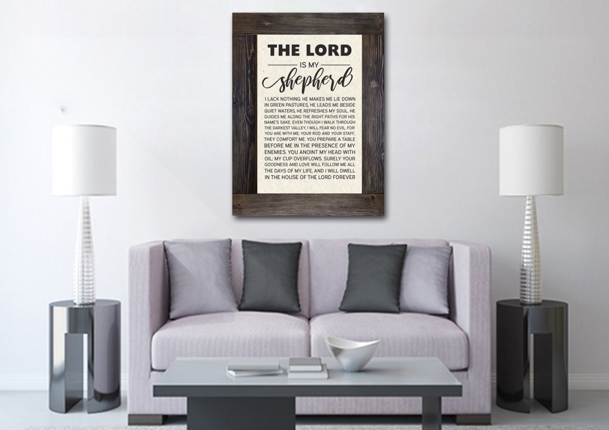 #8a Psalm 23 [NIV] The Lord is my Shepherd Canvas Wall Art – Christian ...