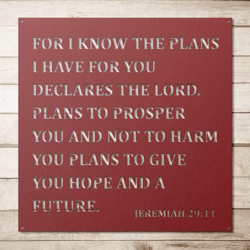 #90 - Jeremiah 29:11 Easy to Read Metal Sign