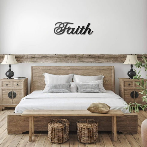 #91 - Faith written in Cursive Metal Sign