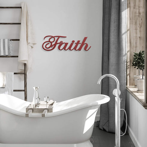 #91 - Faith written in Cursive Metal Sign