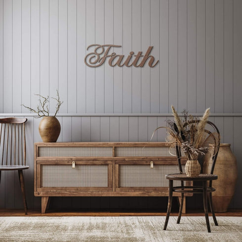 #91 - Faith written in Cursive Metal Sign