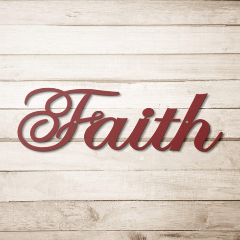 #91 - Faith written in Cursive Metal Sign