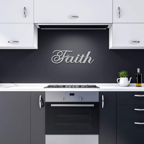 #91 - Faith written in Cursive Metal Sign