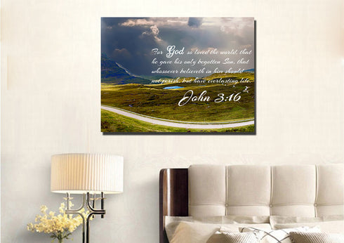 John 3:16 KJV #9 Bible Verse Canvas Wall Art