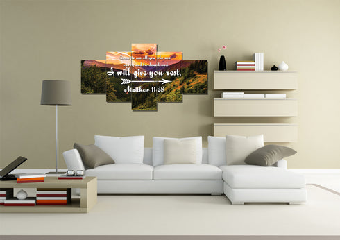 Matthew 11:28 Canvas Wall Art Print