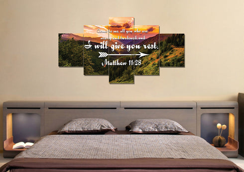 Matthew 11:28 Canvas Wall Art Print