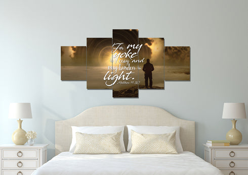 Matthew 11:30 Canvas Wall Art Print - Christian Walls
