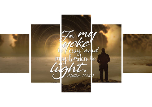 Matthew 11:30 Canvas Wall Art Print - Christian Walls
