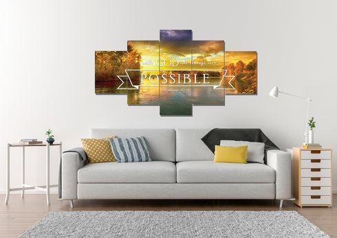 Matthew 19:26 #2 With God all things are Possible Canvas Wall Art Print