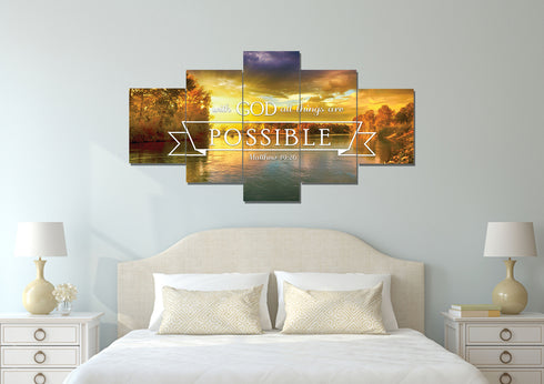 Matthew 19:26 #2 With God all things are Possible Canvas Wall Art Print