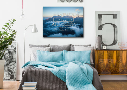 Matthew 28:18 Canvas Wall Art Print - Christian Walls