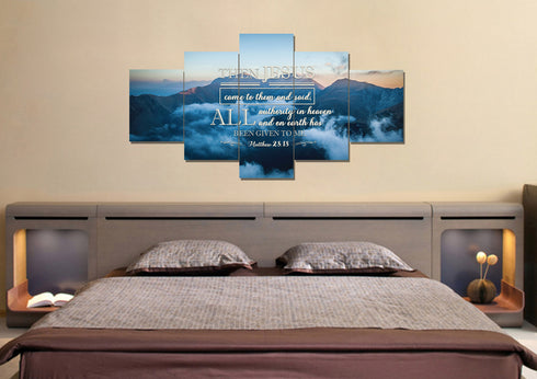 Matthew 28:18 Canvas Wall Art Print - Christian Walls